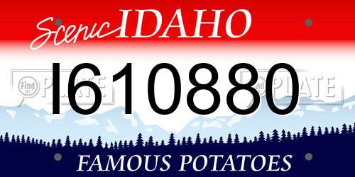 I610880 Idaho License Plate