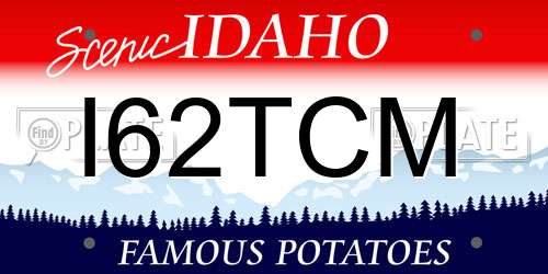 I62TCM Idaho License Plate