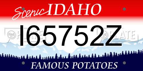 I65752Z Idaho License Plate