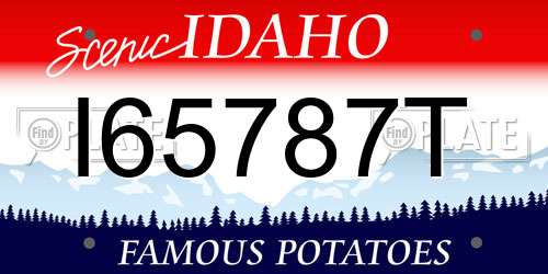 I65787T Idaho License Plate
