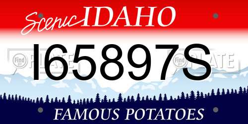 I65897S Idaho License Plate