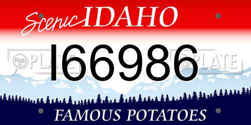 I66986 Idaho License Plate