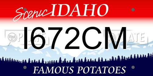 I672CM Idaho License Plate
