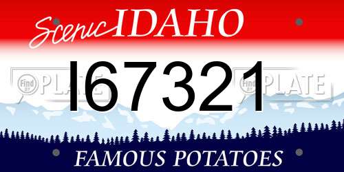 I67321 Idaho License Plate