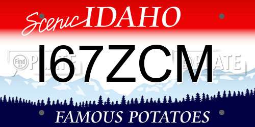 I67ZCM Idaho License Plate