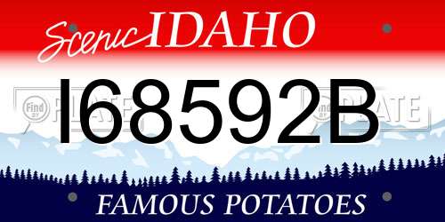 I68592B Idaho License Plate