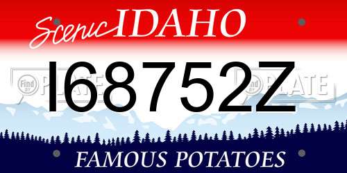 I68752Z Idaho License Plate
