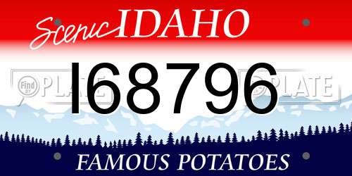 I68796 Idaho License Plate