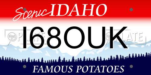 I68OUK Idaho License Plate