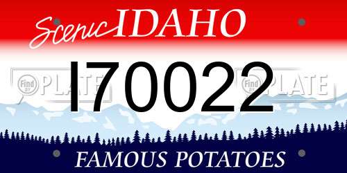 I70022 Idaho License Plate