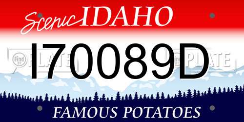 I70089D Idaho License Plate