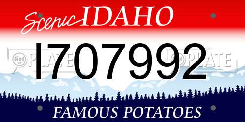 I707992 Idaho License Plate
