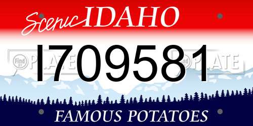 I709581 Idaho License Plate