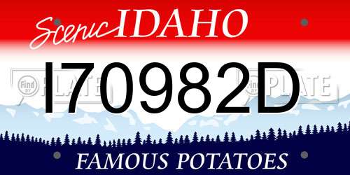 I70982D Idaho License Plate