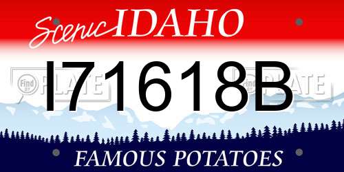 I71618B Idaho License Plate