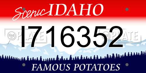 I716352 Idaho License Plate