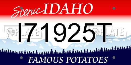 I71925T Idaho License Plate