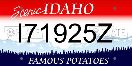 I71925Z Idaho License Plate