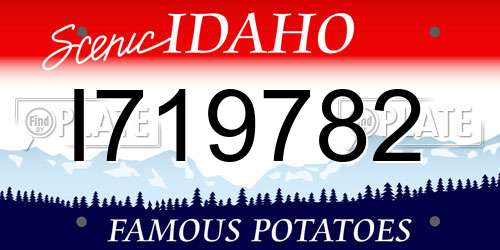 I719782 Idaho License Plate