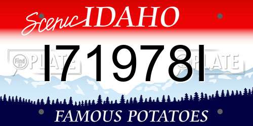 I71978I Idaho License Plate