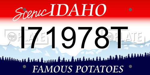 I71978T Idaho License Plate