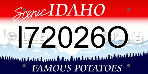 I72026O Idaho License Plate