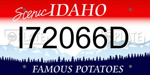 I72066D Idaho License Plate