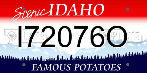 I72076O Idaho License Plate