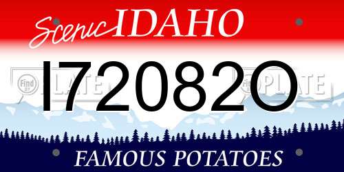 I72082O Idaho License Plate
