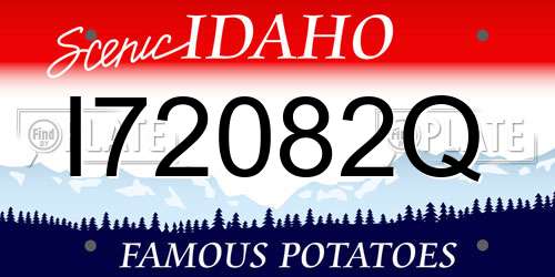 I72082Q Idaho License Plate