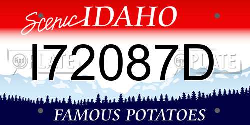 I72087D Idaho License Plate