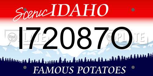 I72087O Idaho License Plate