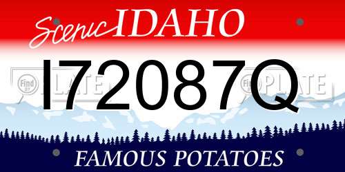 I72087Q Idaho License Plate