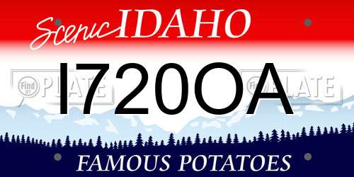 I720OA Idaho License Plate