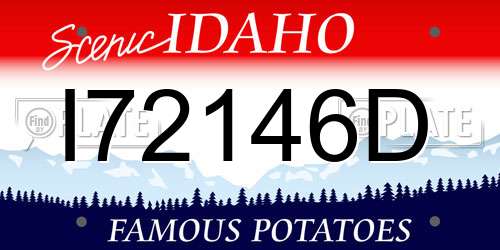 I72146D Idaho License Plate