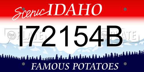 I72154B Idaho License Plate