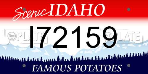I72159 Idaho License Plate