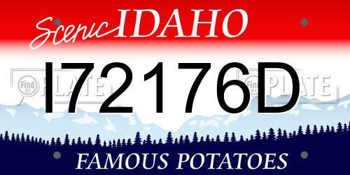 I72176D Idaho License Plate