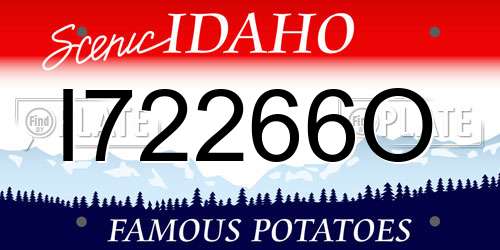 I72266O Idaho License Plate