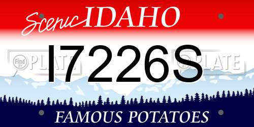I7226S Idaho License Plate