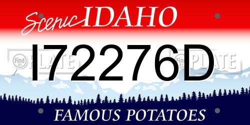 I72276D Idaho License Plate