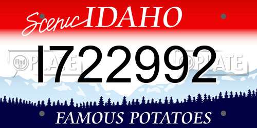 I722992 Idaho License Plate