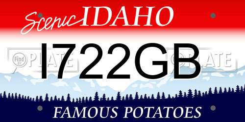 I722GB Idaho License Plate
