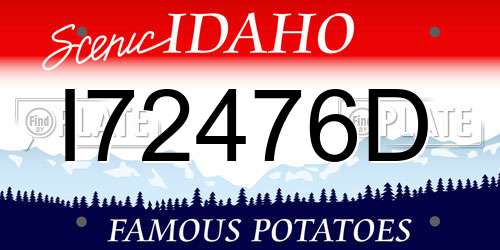 I72476D Idaho License Plate