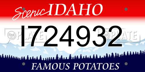 I724932 Idaho License Plate