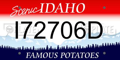 I72706D Idaho License Plate