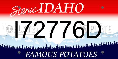 I72776D Idaho License Plate