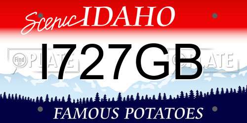 I727GB Idaho License Plate