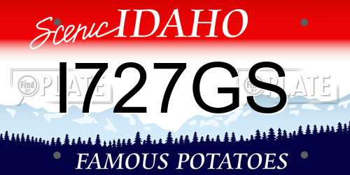 I727GS Idaho License Plate