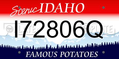 I72806Q Idaho License Plate